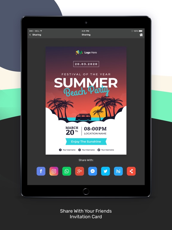 Invitation Maker : Card Maker iPad screenshot 7 - Graphics & Design app