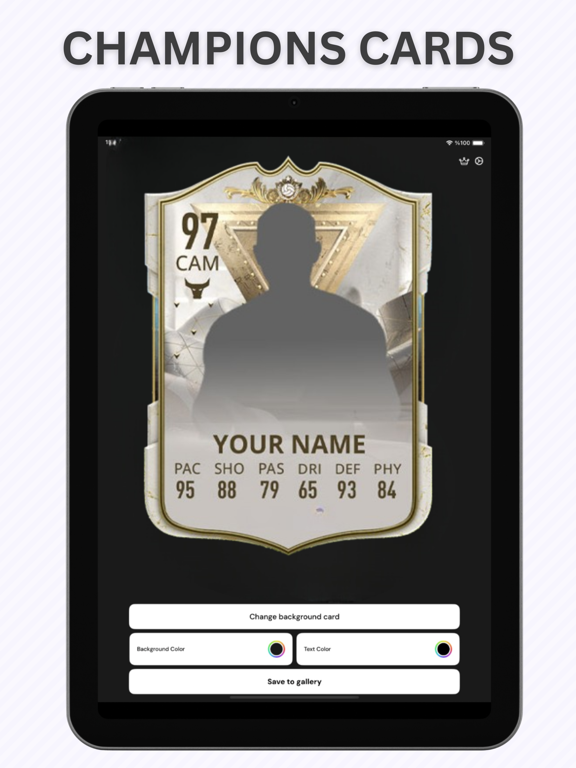 FUT Card Create 25 iPad screenshot 4 - Sports app