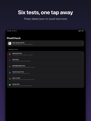 PixelCheck: Dead Pixel Test iPad screenshot