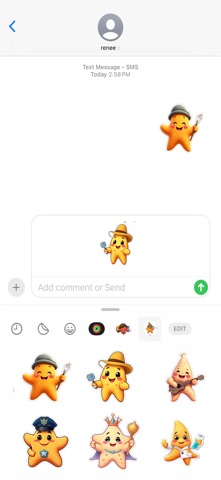 Fluffy Starfish Stickers screenshot