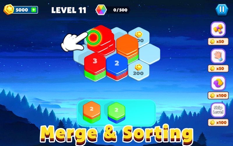 Hexa Sort 3D Color Puzzle Game Screenshot