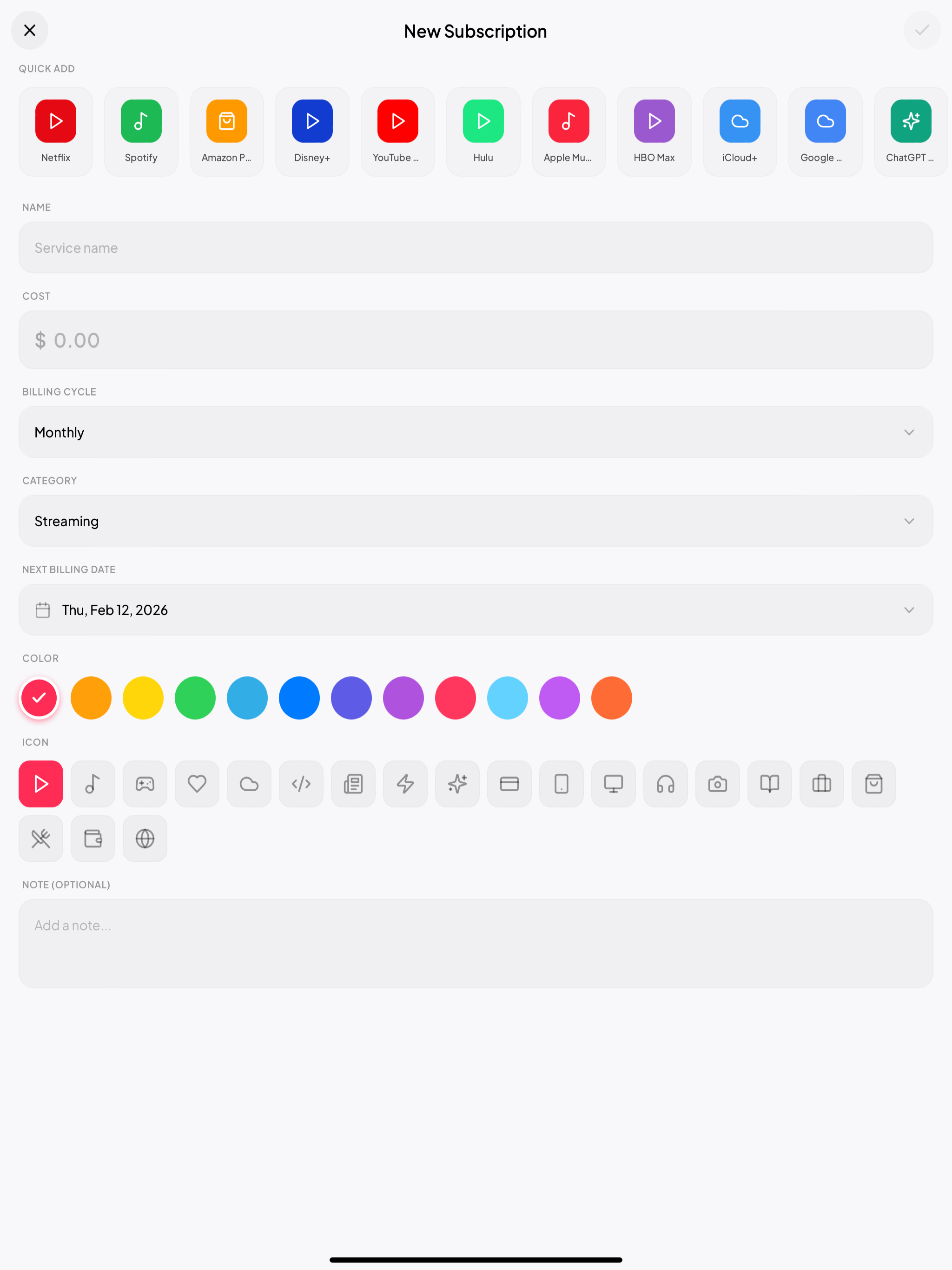 TrakSub - Subscription Tracker
