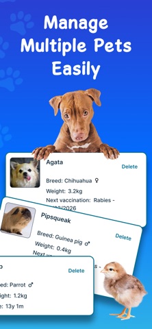 Pet Tracker: Weight & Vaccines iPhone screenshot