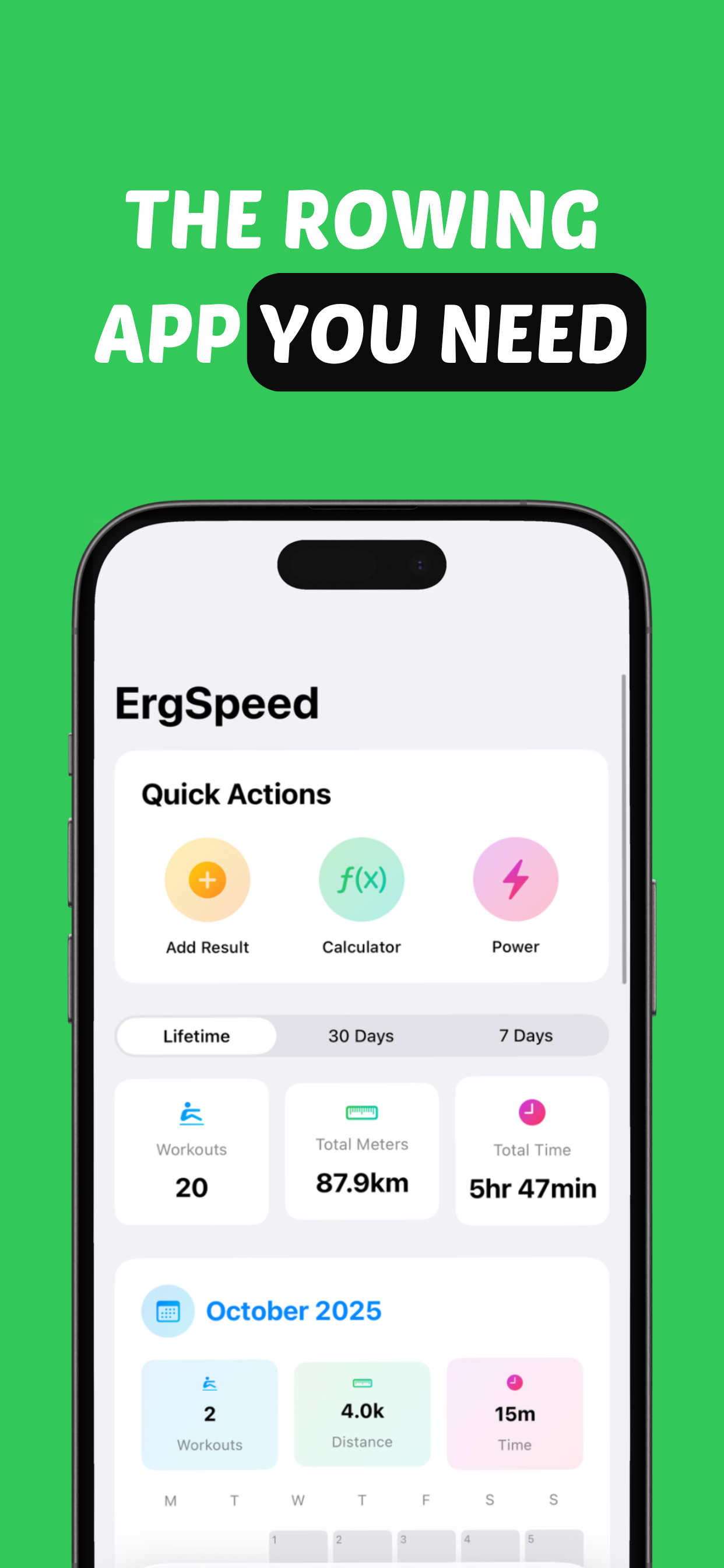 ErgSpeed Rowing Logbook