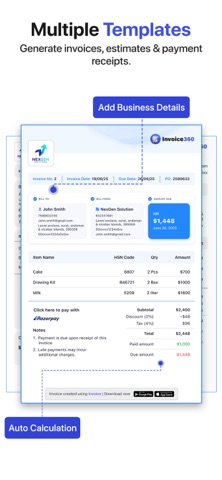 Invoice Maker - Billing App iPhone screenshot