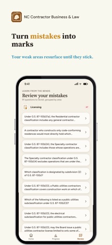 NC Contractor Business & Law iPhone screenshot
