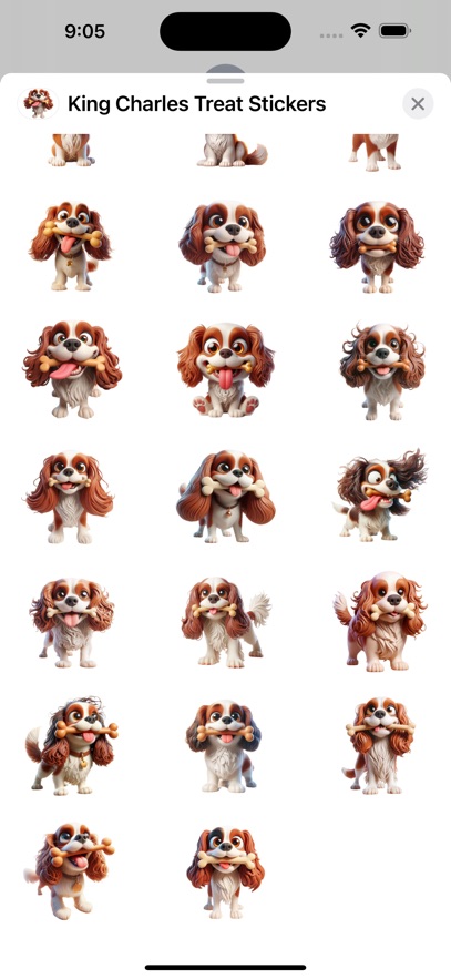 King Charles Treat Stickers
