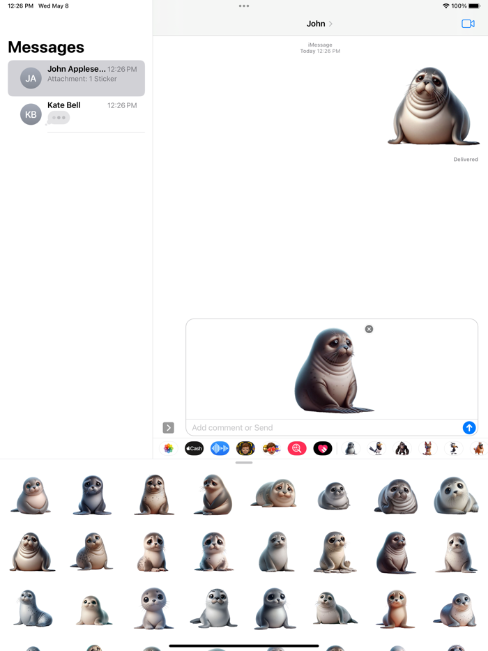 Sad Seal Stickers