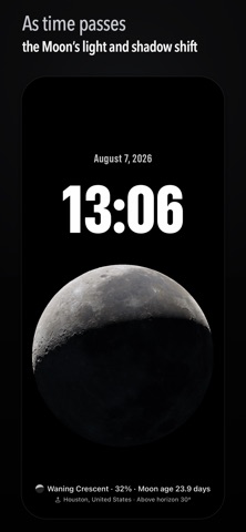 Moon Clock: Living Moon iPhone screenshot