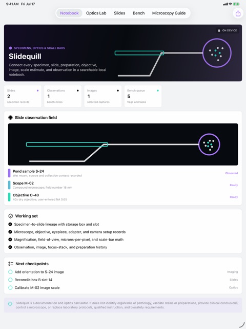 Slidequill: Microscope Notes screenshot 2