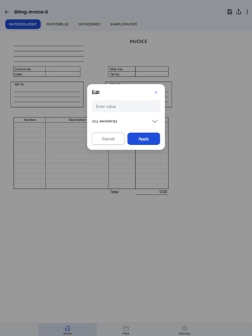 Billing Invoice iPad screenshot