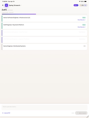 Resume AI Optimizer iPad screenshot