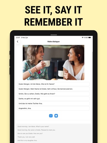 Learn basic German phrases iPad screenshot