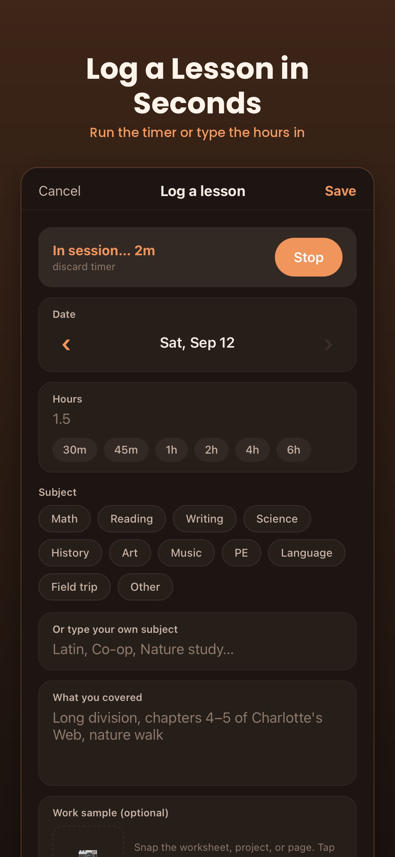 Screenshot 2 of Homeschool Tracker: Hearth