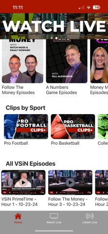 VSiN Watch iPhone screenshot