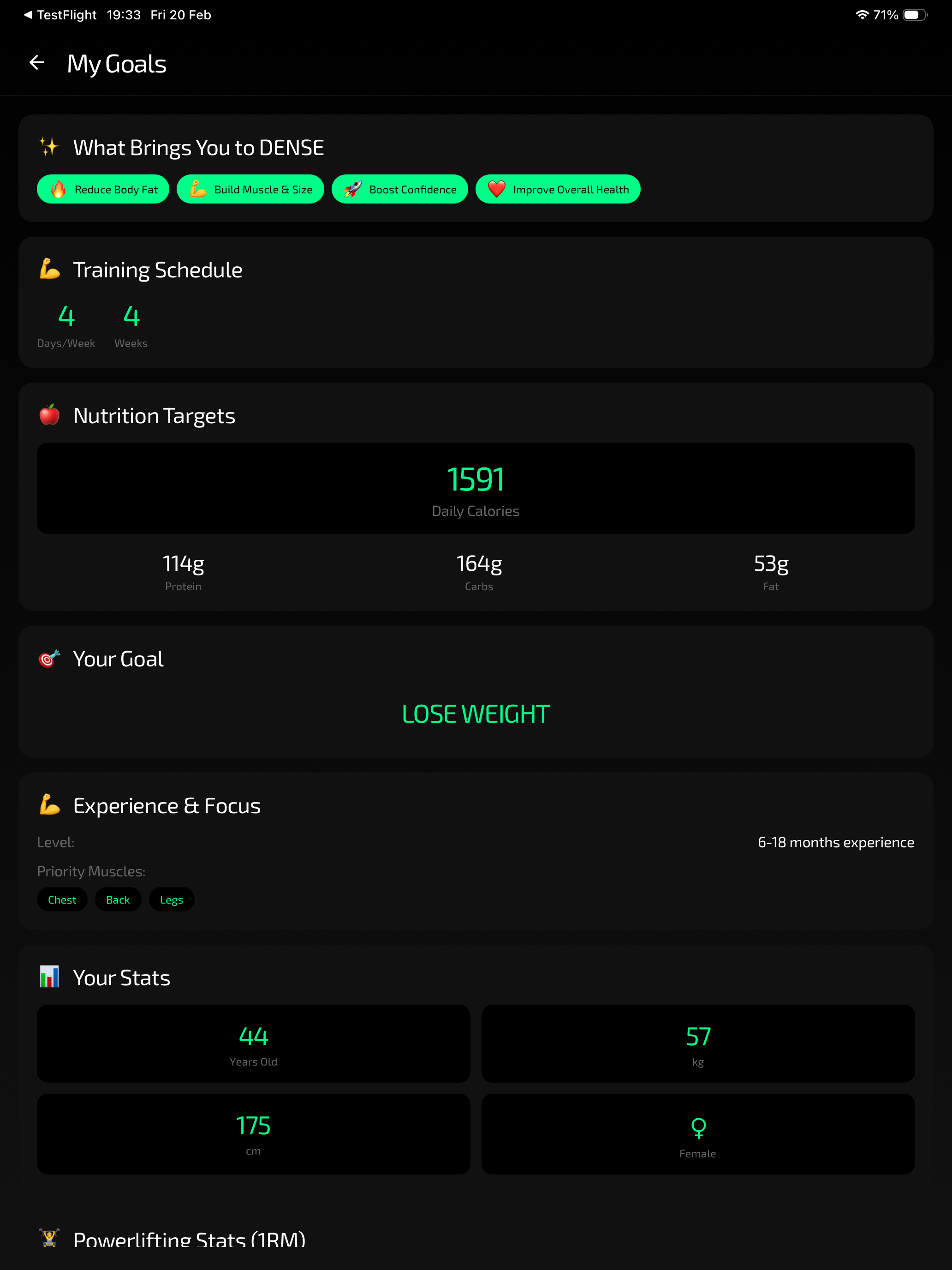 Dense Fitness App