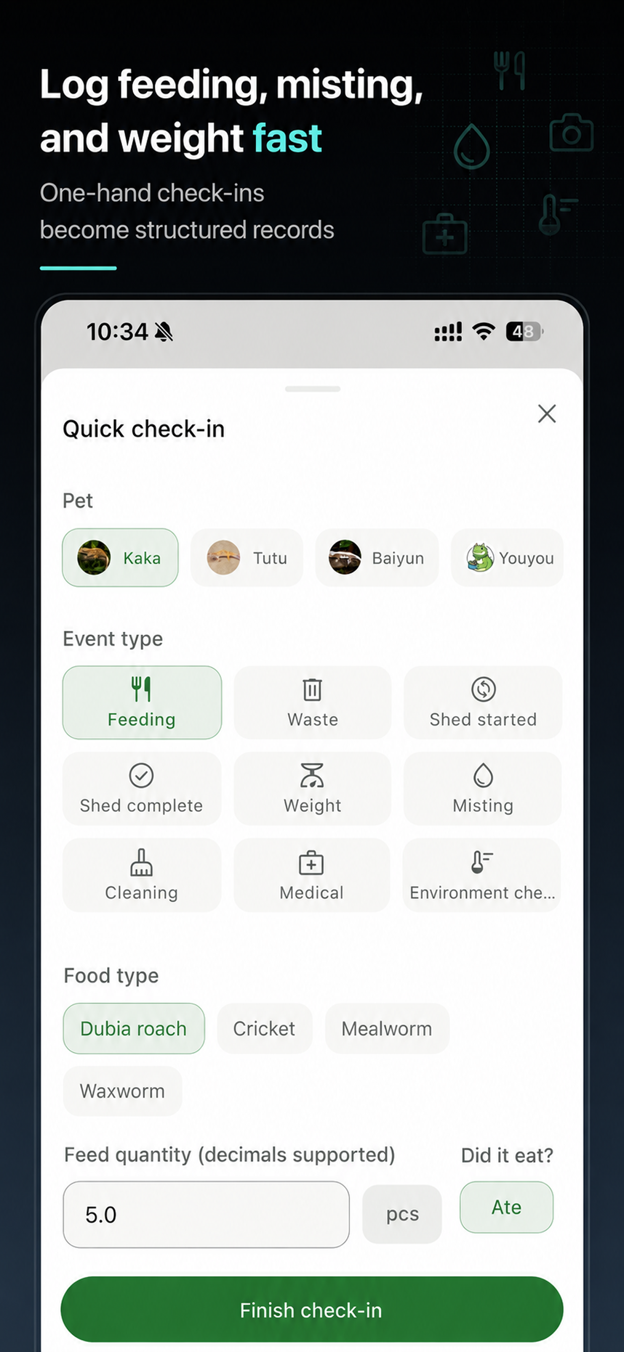 ReptileCare: Reptile Care Log