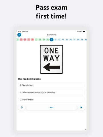 California DMV — practice test iPad screenshot