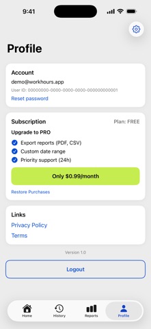 WorkHours: Work Timer screenshot
