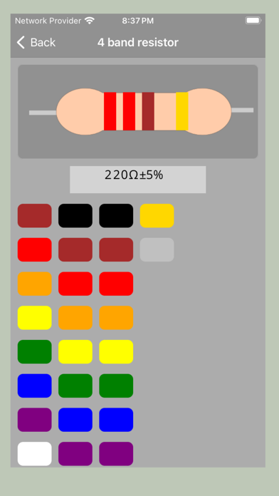 Resistor calc: electronics Screenshot