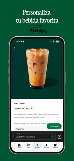 Captura de pantalla de Starbucks España en iPhone 6