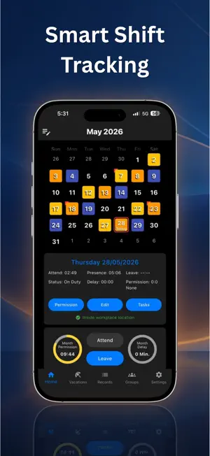 MEW Shifts - Attendance App screenshot 1