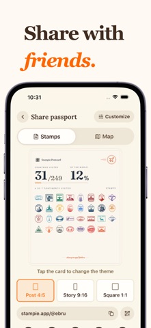 Stampie: Travel Tracker & Map screenshot