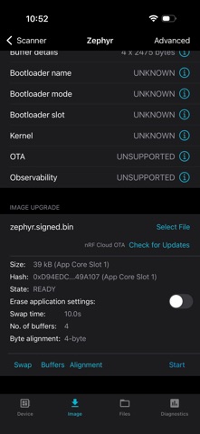 nRF Connect Device Manager Screenshot 3 of 4