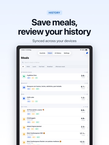 InsuCalc: Carbs, Fats & Bolus iPad screenshot
