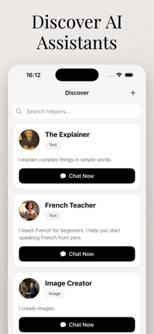 Custom AI Assistants iPhone screenshot