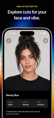 GlowCut: AI Hairstyle Try On iPhone screenshot
