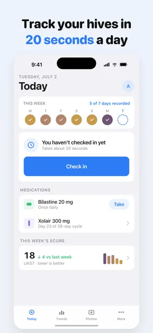 CalmSkin: Urticaria & Hives screenshot 1