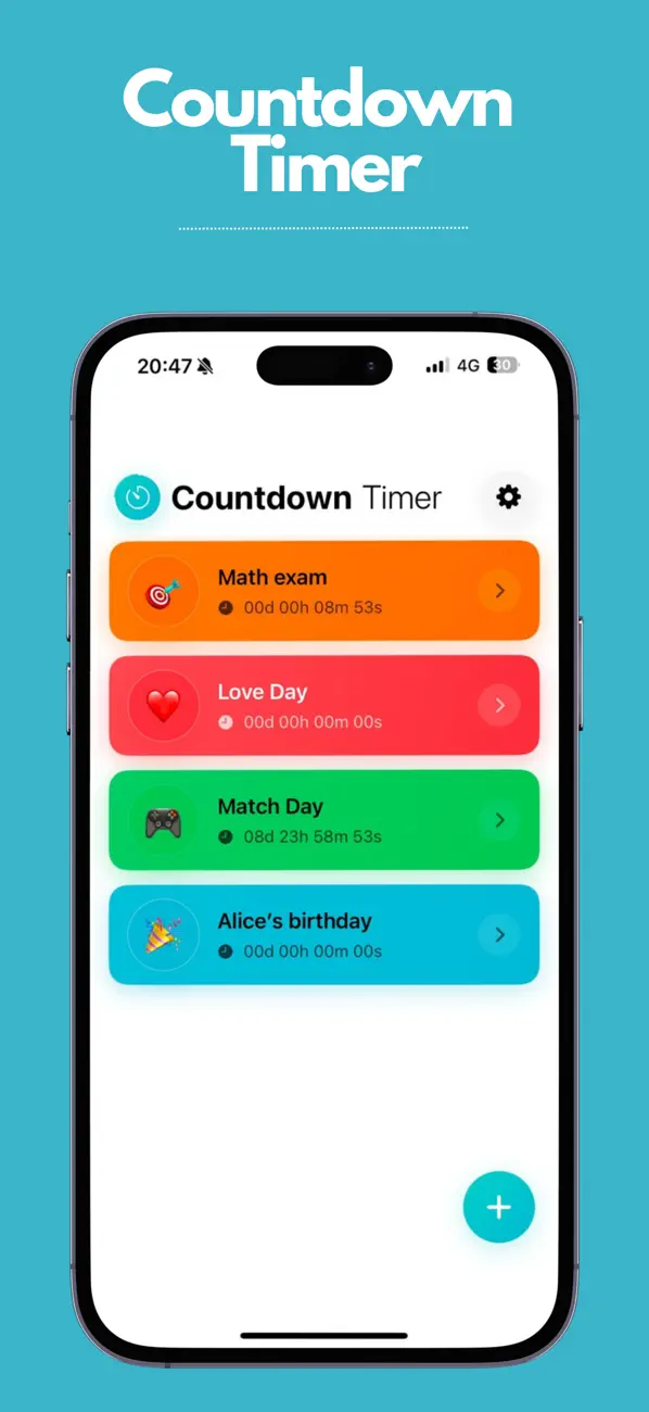 #1. Countdown Timer Planner (iOS) Ved: Burak Kose