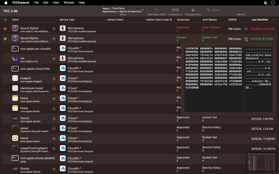 #3. TCCExplorer (macOS) 게시자: Dominic Feira