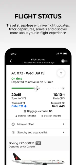 Air Canada + Aeroplan screenshot 3