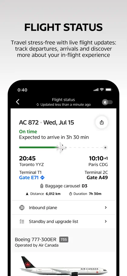 Screenshot 3 di 6 di Air Canada + Aeroplan