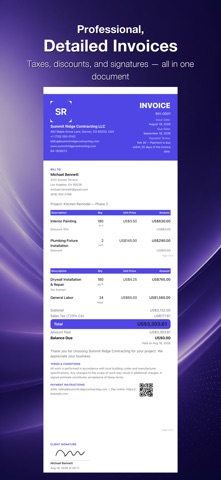 InvoiceHive: Estimates & Bills iPhone screenshot