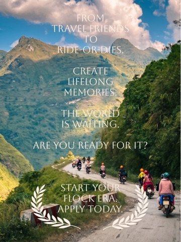 The Flock Travel Community iPad screenshot