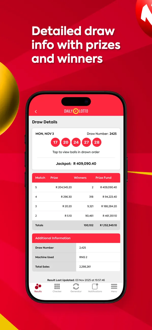 Screenshot #3 pour SA Lottery Results