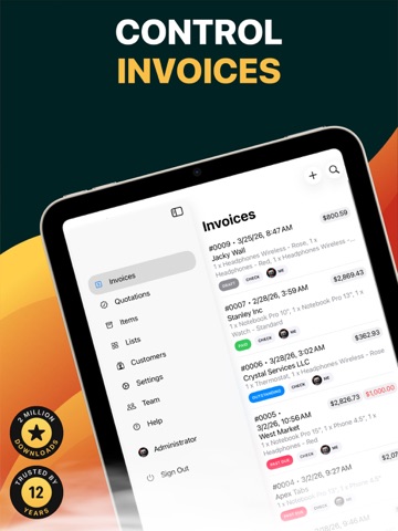 Invoice Center Pro iPad screenshot