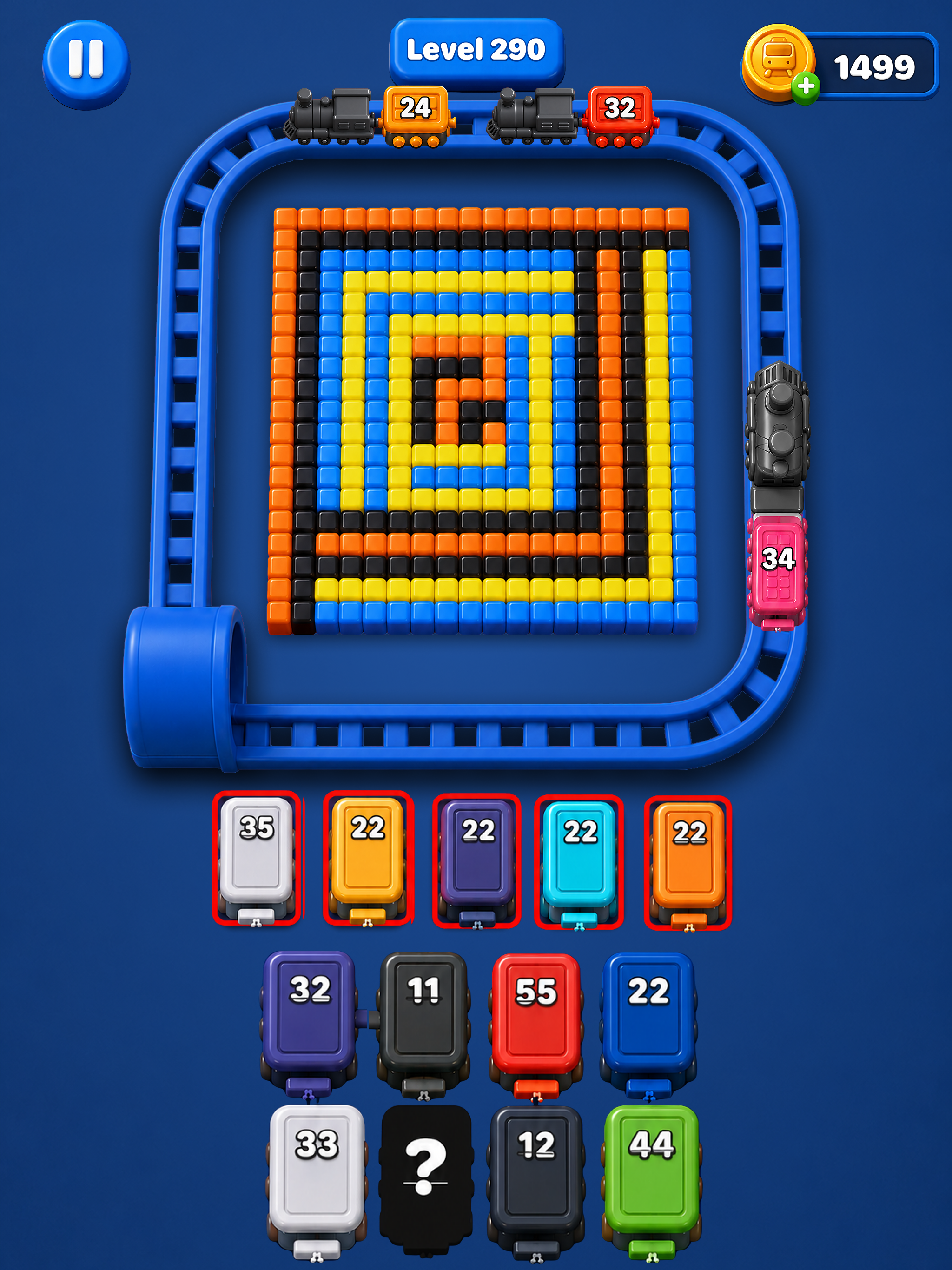 Train Pixel Color Match Puzzle screenshot 10