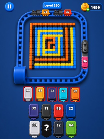 Train Pixel Color Match Puzzle iPad screenshot