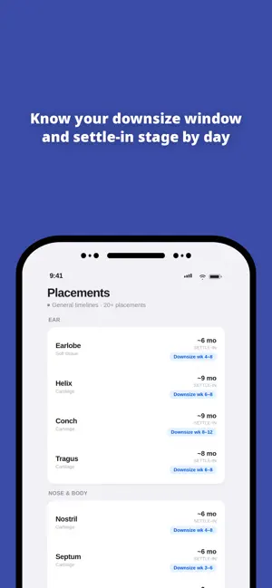 Piercing Care: Downsize Timer screenshot 3