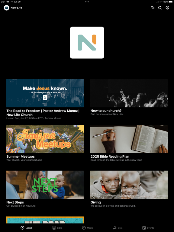 New Life Church Everett iPad screenshot 1 - Education app