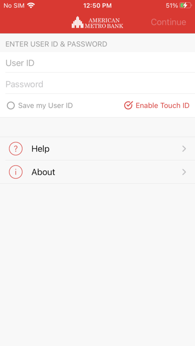 American Metro Bank Mobile Screenshot