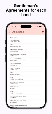Ham Radio US Band Plan iPhone screenshot