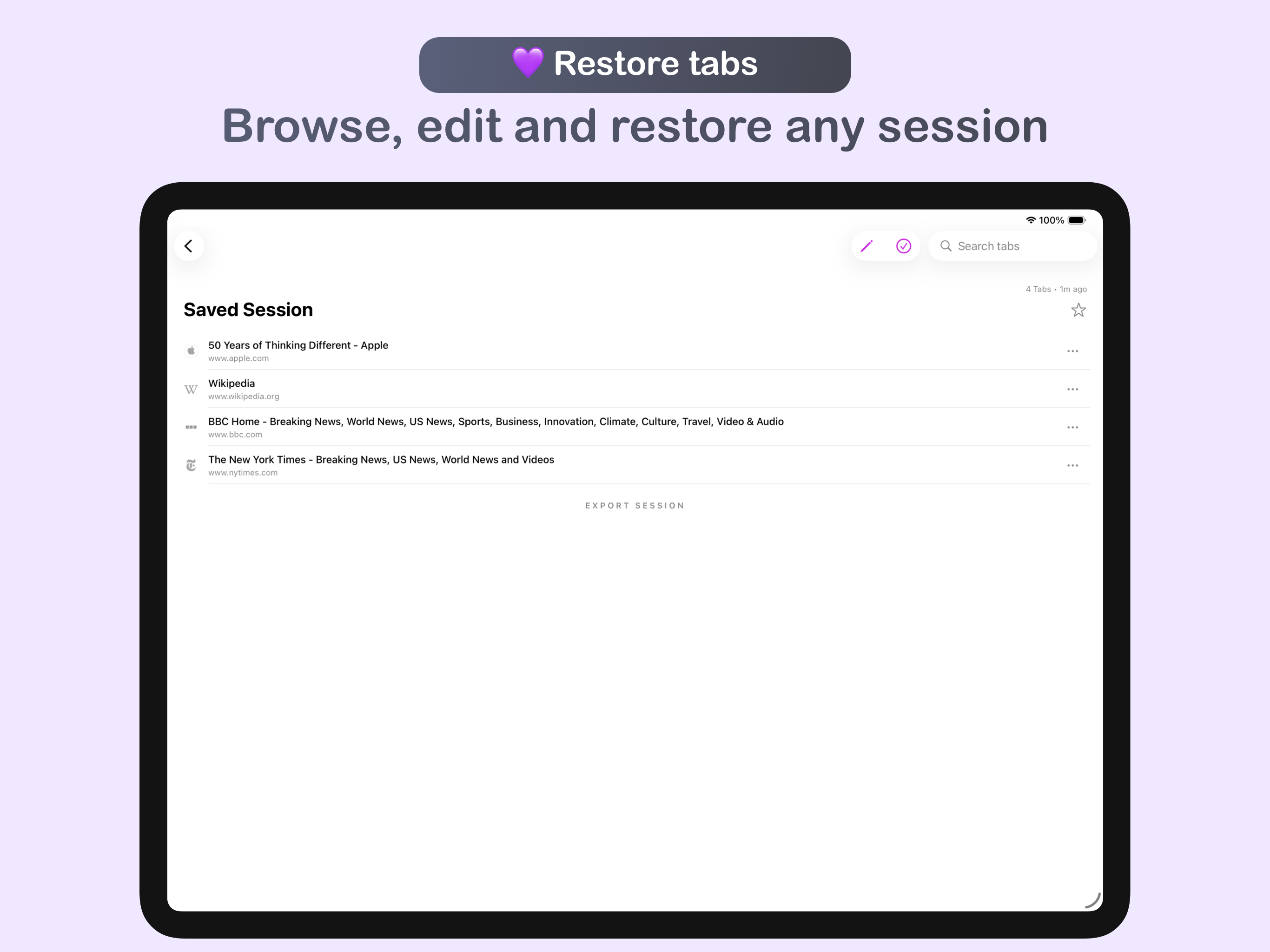 Tabs Saver for Safari