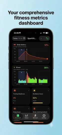 Captura de pantalla de SportVitals en iPhone 4