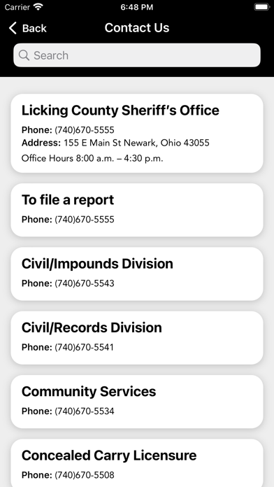 Licking County Sheriffs Office Screenshot