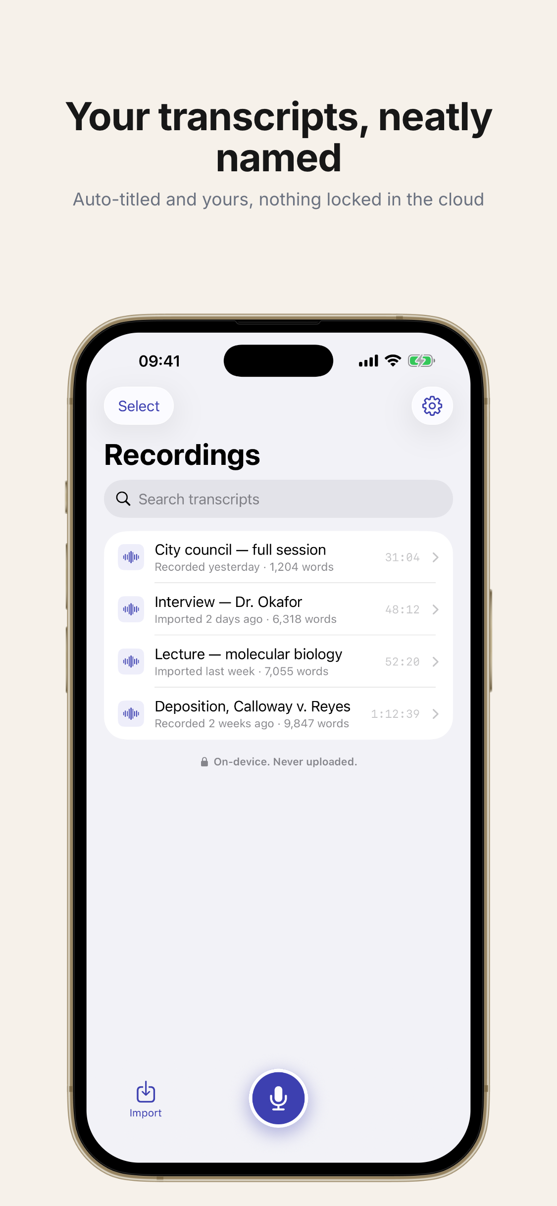 Saylen: Transcribe Audio